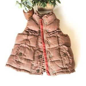 Toddler GAP girls Plaid Puffer Vest 12-18 months